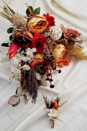 Yapay Çiçek Deposu - Exclusive Serisi Casey Gelin Çiçeği 2li Set