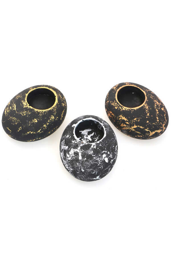 3 Adet Beton Tealight Mumluk Eskitme Renkler