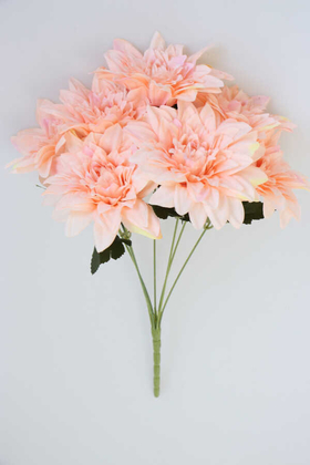 Yapay Çiçek Deposu - Yapay 7 Dal Büyük Kafa Krizantem Demeti 50 cm Açık Pembe