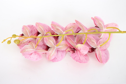Yapay Dal Baskılı Orkide Çiçeği 88 cm Pembe Benekli - Thumbnail