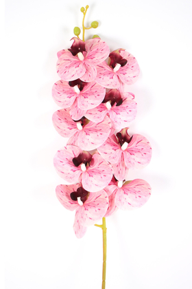 Yapay Dal Baskılı Orkide Çiçeği 88 cm Pembe Benekli - Thumbnail