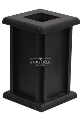 16 cm Siyah Ahşap Vazo Trend Model - Thumbnail