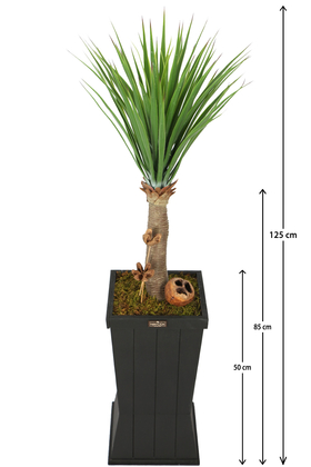 Yapay Çiçek Deposu - Ahşap Saksıda Yapay Trpoikal Yucca Ağacı 125 cm