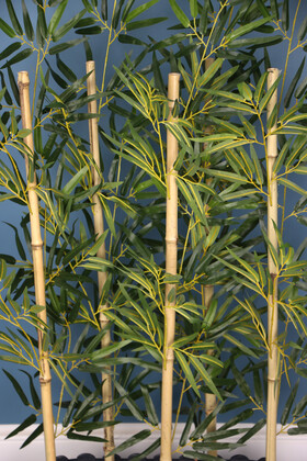 Dekoratif Saksıda 1. Sınıf Kumaş Yapraklı 5 Çubuklu Bambu Seperatör (20x50x120cm) - Thumbnail