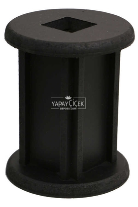 15 cm Siyah Ahşap Vazo Silindir Model - Thumbnail