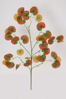 Yapay Çiçek Deposu - Yapay Yuvarlak Model Ağaç Dalı Yeşil-Turuncu