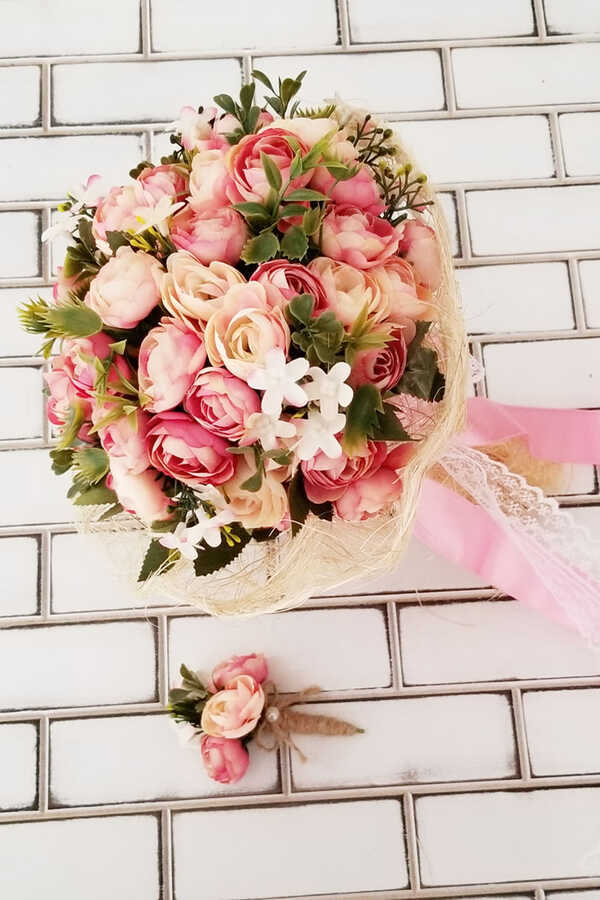 Gelin Çiçeği Ayperi Somon Pembe 2li Set