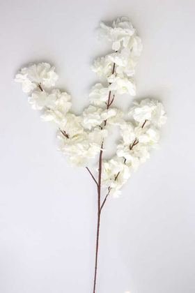 Bahar Dalı Dekoratif Yapay Çiçek 100cm Beyaz - Thumbnail