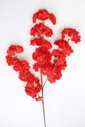 Yapay Çiçek Deposu - Bahar Dalı Dekoratif Yapay Çiçek 100cm Kırmızı