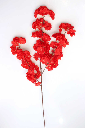 Bahar Dalı Dekoratif Yapay Çiçek 100cm Kırmızı - Thumbnail