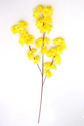Bahar Dalı Dekoratif Yapay Çiçek 100cm Sarı - Thumbnail