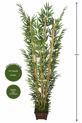 Yapay Çiçek Deposu - Bambu Ağacı 6 Gövde 180 cm(1.Sınıf Yaprak) Model1
