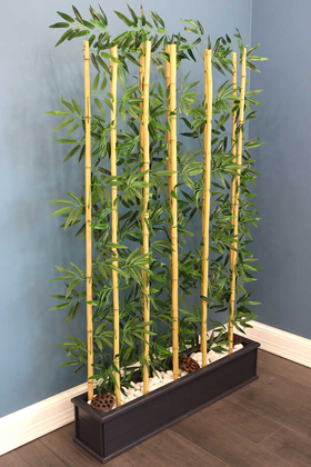 11 Bambulu Ahşap Saksıda Bambu Seperatör (20x100x170cm) - Thumbnail