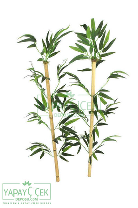 100 cm Yapay 11Dal Yapraklı Doğal Bambu Tip15 - Thumbnail
