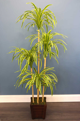 Yapay Çiçek Deposu - Yapay Japon Orman Çim Ağacı Hakonechloa 170 cm Yeşil-Sarı