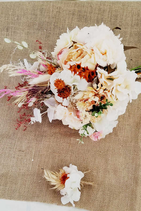 Yapay Çiçek Deposu - Belinda Gelin Buketi 2li Set