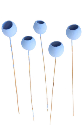 Yapay Çiçek Deposu - Dekoratif Bell Cup 5li Tropic Kabak Mavi