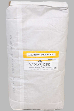 Yapay Çiçek Deposu - Silikon Kalıp Özel Beton Saksı Harcı 15kg Kırık Beyaz