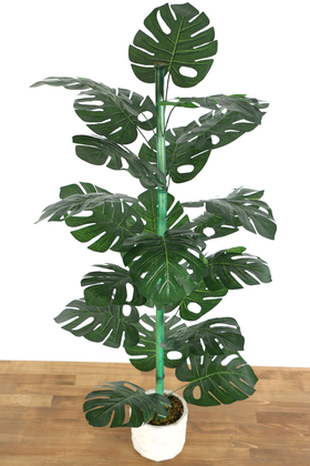 Beton Saksıda 21 Yapraklı Yapay Monstera (Deve Tabanı) Ağacı 110 cm - Thumbnail