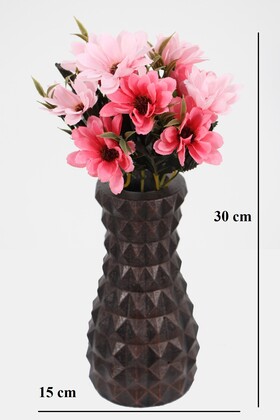 Lüx Beton Vintage Vazoda Yapay Papatya Dekoru 30 cm Narçiçeği-Pudra - Thumbnail