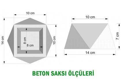 Handmade Beton Saksı 7 cm Model-10 Taş Rengi - Thumbnail
