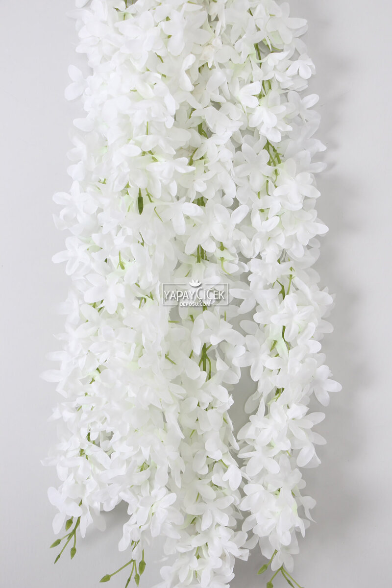 Yapay 4 Dal Sarkan Akasya Çiçeği 80 cm Beyaz