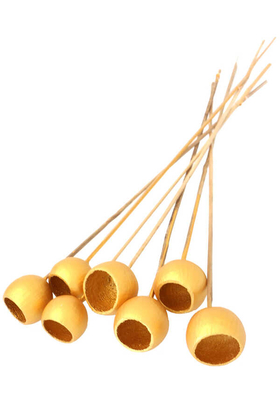 Yapay Çiçek Deposu - Dekoratif Bell Cup Orta Boy 7li Doğal Kabak Gold Altın Renk
