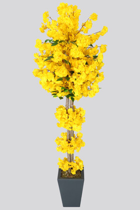 Yapay Çiçek Deposu - Dev Yapay Bahar Dalı Ağacı Sarı 200 cm