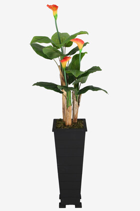 Yapay Çiçek Deposu - Ahşap Saksıda Yapay Gala Ağacı 165 cm