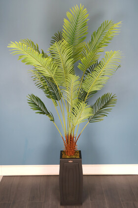 Yapay Çiçek Deposu - Lüx Saksıda Yapay Areka Palmiye Ağacı 220 cm