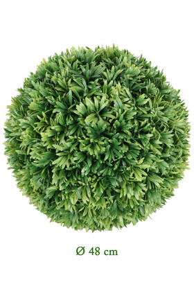 Yapay Çiçek Deposu - Defne Yapraklı Şimşir Top 48 cm Açık Yeşil