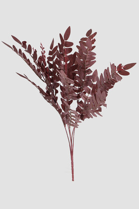 Yapay Çiçek Deposu - Yapay Pastel Yaprak Eğrelti Demeti 55 cm Kızıl