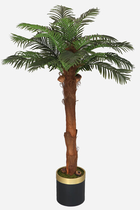 Yapay Çiçek Deposu - Büyük Metal Saksıda Dev Palmiye Ağacı 220 cm 20 Yapraklı