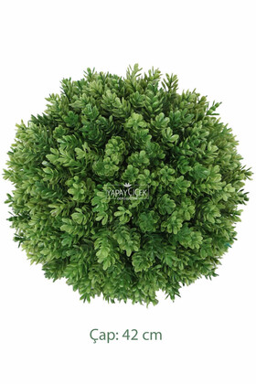 Yapay Çiçek Deposu - Çam Yapraklı Şimşir Top 42 cm Yeşil