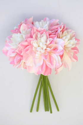Yapay Çiçek Deposu - Yapay Krizantem Dahlia Yıldız Çiçeği 25cm Açık Pembe