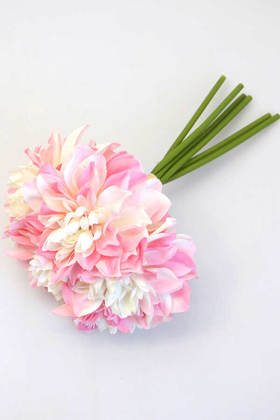 Yapay Krizantem Dahlia Yıldız Çiçeği 25cm Açık Pembe - Thumbnail