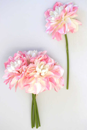 Yapay Krizantem Dahlia Yıldız Çiçeği 25cm Açık Pembe - Thumbnail