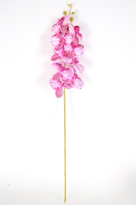 Yapay Dal Baskılı Orkide Çiçeği 88 cm Fuşya Çizgili - Thumbnail