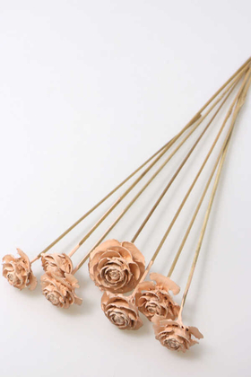 Yapay Çiçek Deposu - Cedar Rose 7li Demet 45 cm Açık Somon
