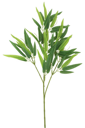 Yapay Çiçek Deposu - Yapay Büyük Bambu Yaprağı Dalı 65 cm (Islak Dokulu)