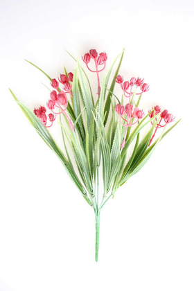 Yapay Çiçek Deposu - Cipsolu Bitki Ara Dal Demeti Yeşil-Fuşya