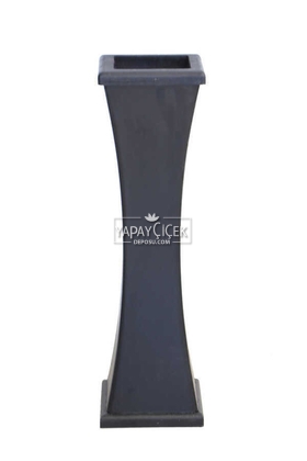 Yapay Çiçek Deposu - 50 cm Siyah Ahşap Vazo İnce Belli Model