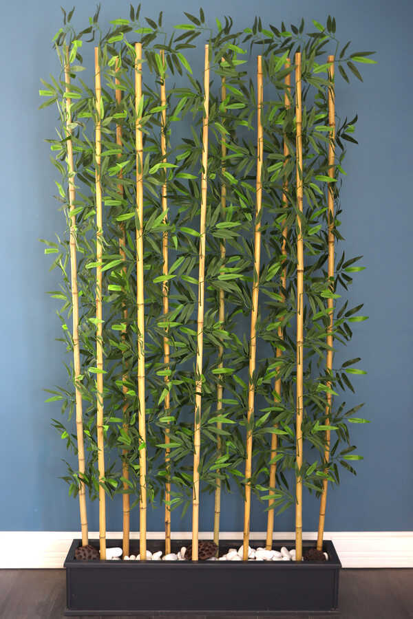 11 Bambulu Ahşap Saksıda Bambu Seperatör (20x100x220cm)