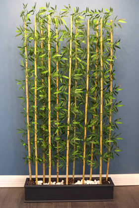11 Bambulu Ahşap Saksıda Bambu Seperatör (20x100x220cm) - Thumbnail