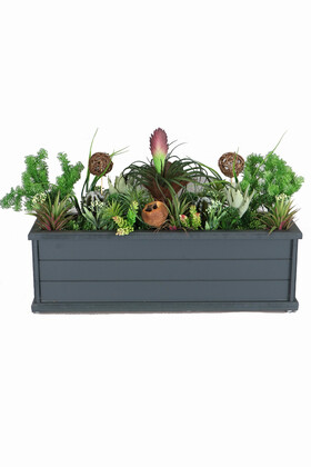 Yapay Bitkili Cafe Restaurant İç Mekan Saksılı Aranjman Model 2 (21cm x 68 cm x 45 cm) - 4