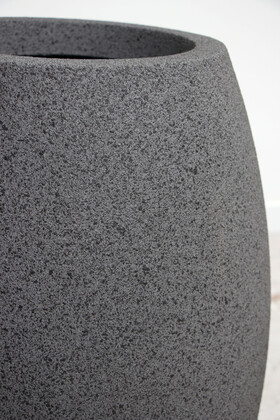 Fiber Stone Saksı Kapsül Model Beton Dokulu 70 cm Gri-Siyah (Kırılmaz-Çizilmez) - 2