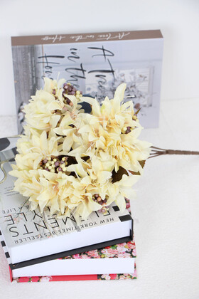Yapay Çiçek 72li Cipsolu Lilyum Demeti Krem - Thumbnail
