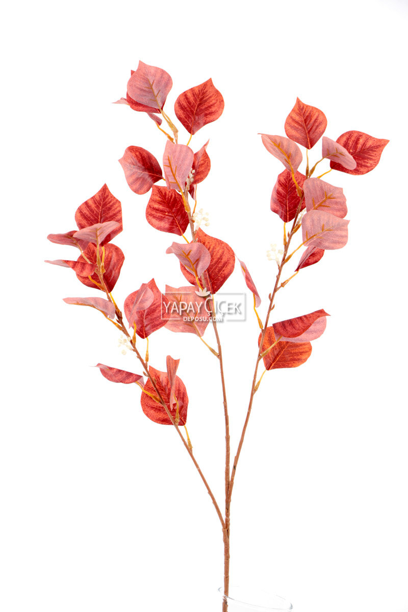 Dekoratif Kaliteli Pastel Bitki Dalı 80 Cm Kiremit
