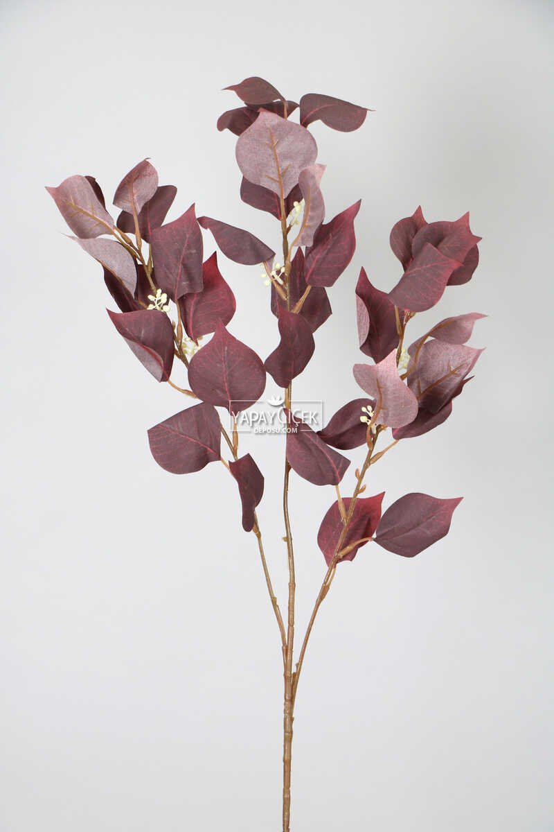 Dekoratif Kaliteli Pastel Bitki Dalı 80 Cm Kızıl