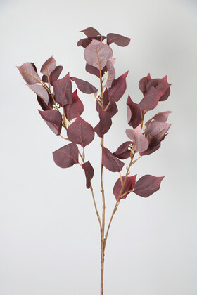 Yapay Çiçek Deposu - Dekoratif Kaliteli Pastel Bitki Dalı 80 cm Kızıl
